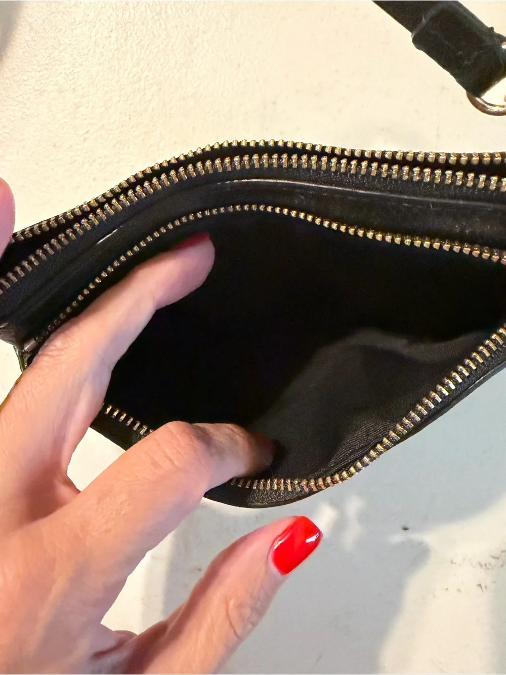 Coach Brown Signature Small Wristlet with Black Trim